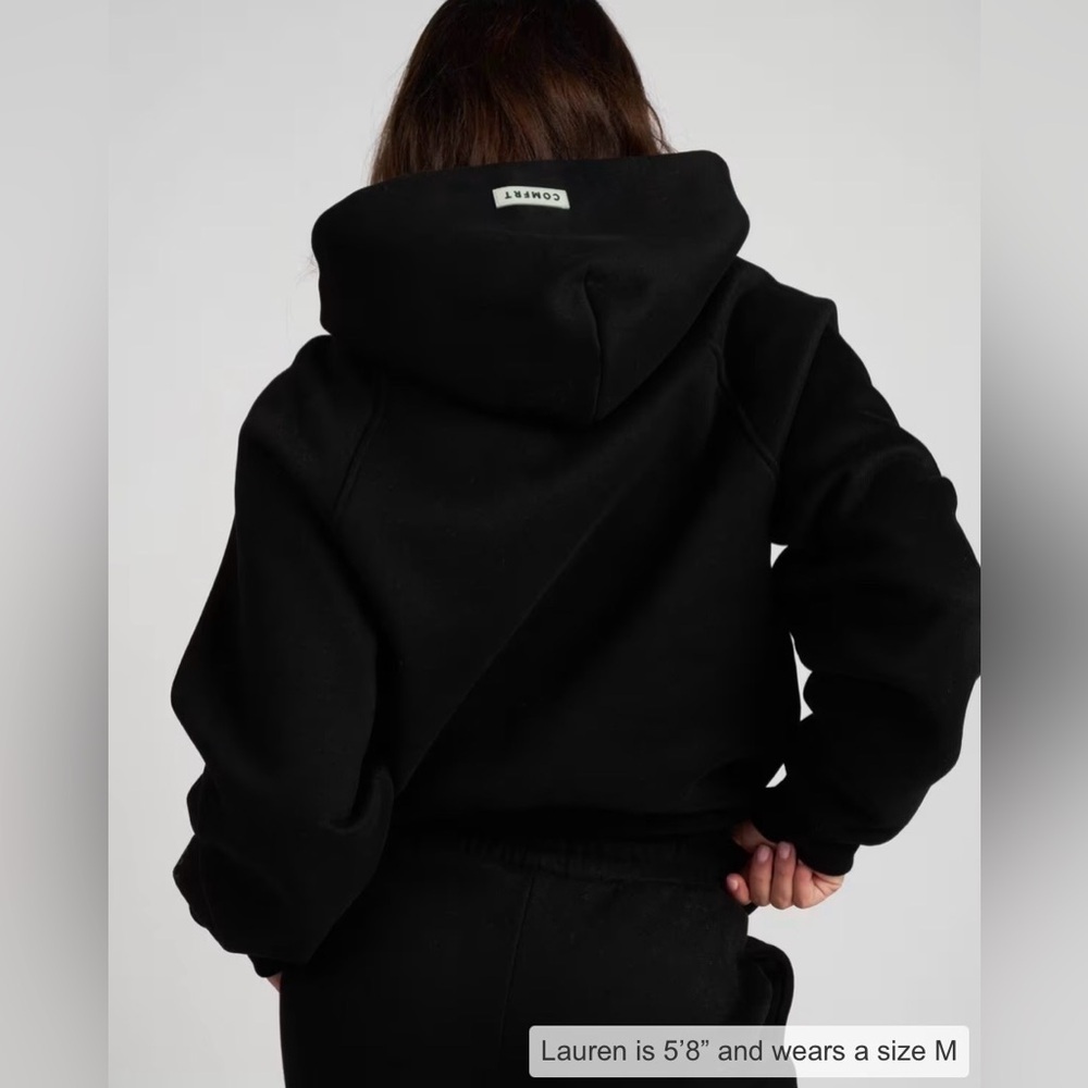 Comfrt Tranquil Hoodie Unisex Large Black Oversized Heavyweight Kangaroo Pocket - Picture 4 of 11